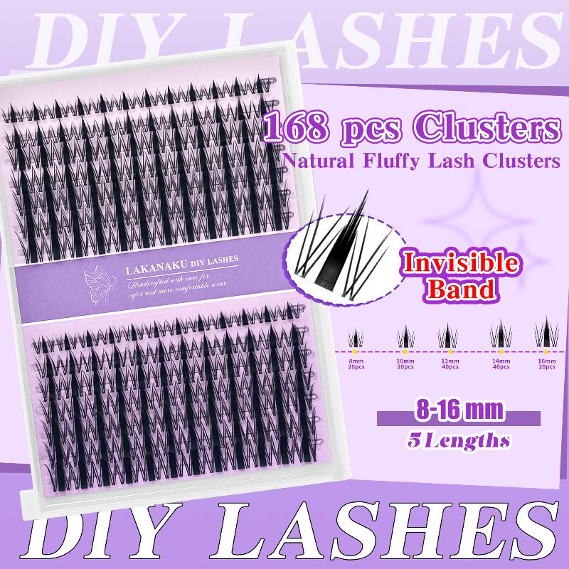 Eyelash Extension Options - Bulu Mata Alami, Cluster Individu, Tebal,