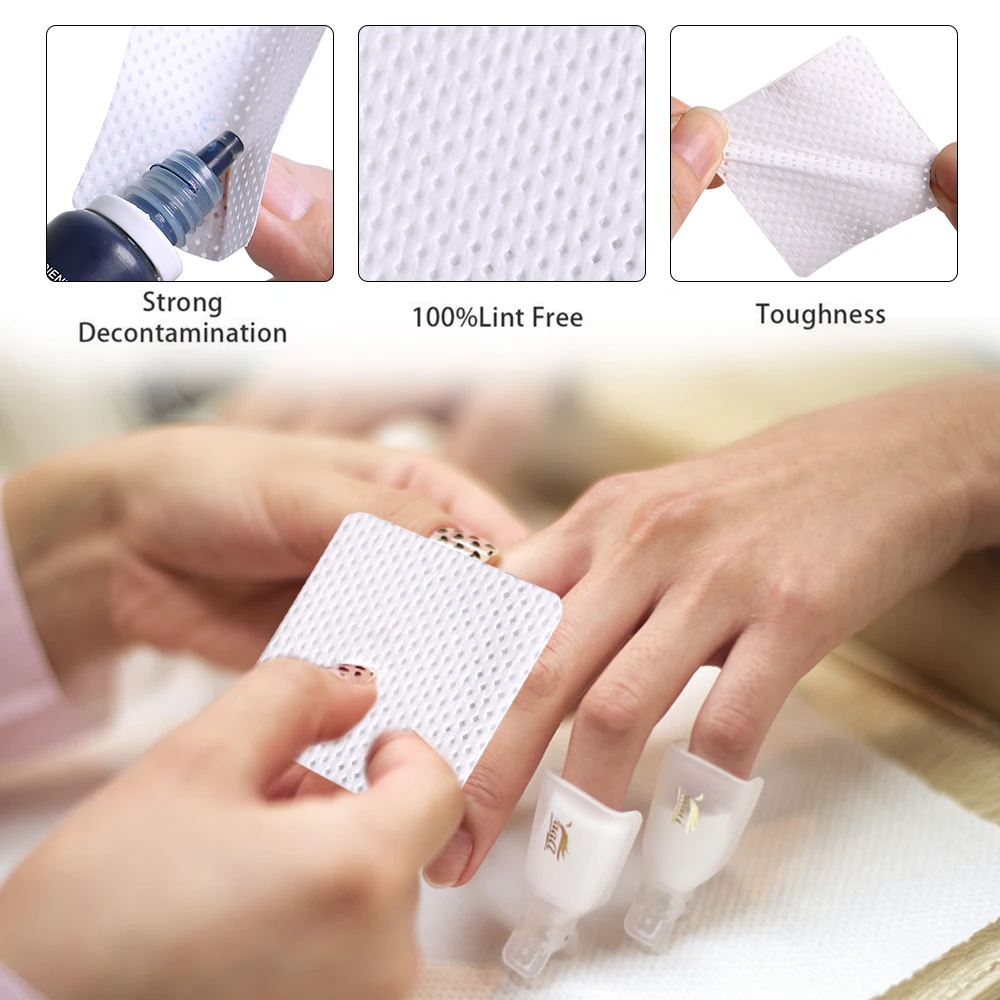 Eyelash Extension Remover Gel - 200Pcs Tisu Pembersih Kuku Bebas Serat